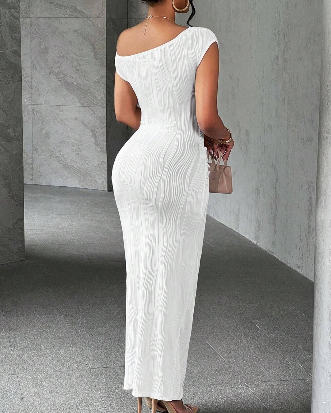 Camillia Long Bodycon Dress Off-Shoulder Dress