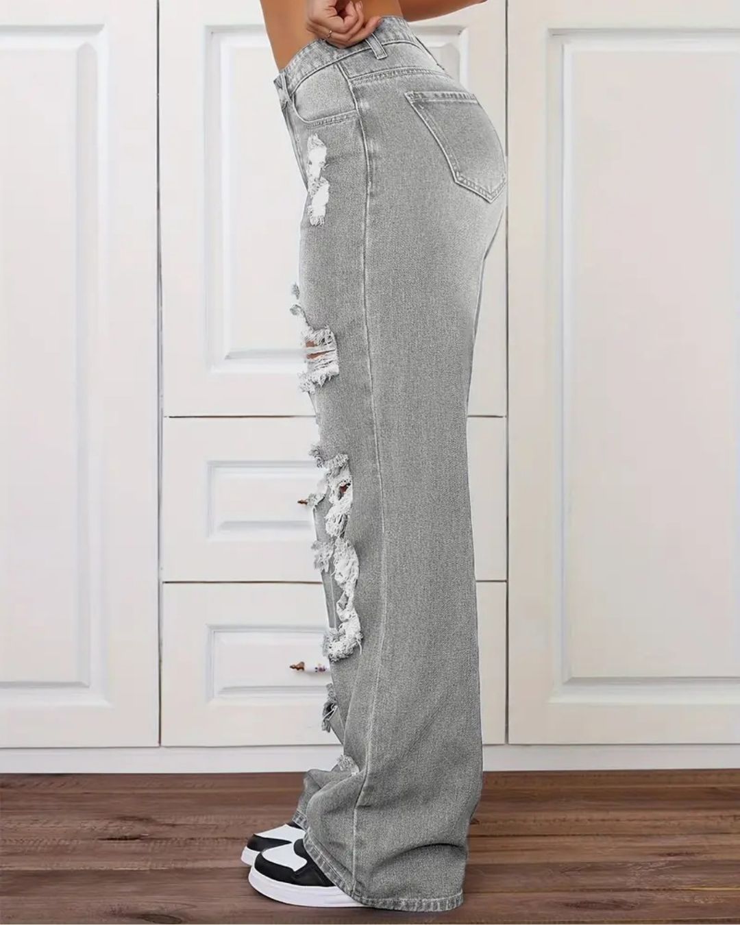 Rebel Ripped Grey Jean