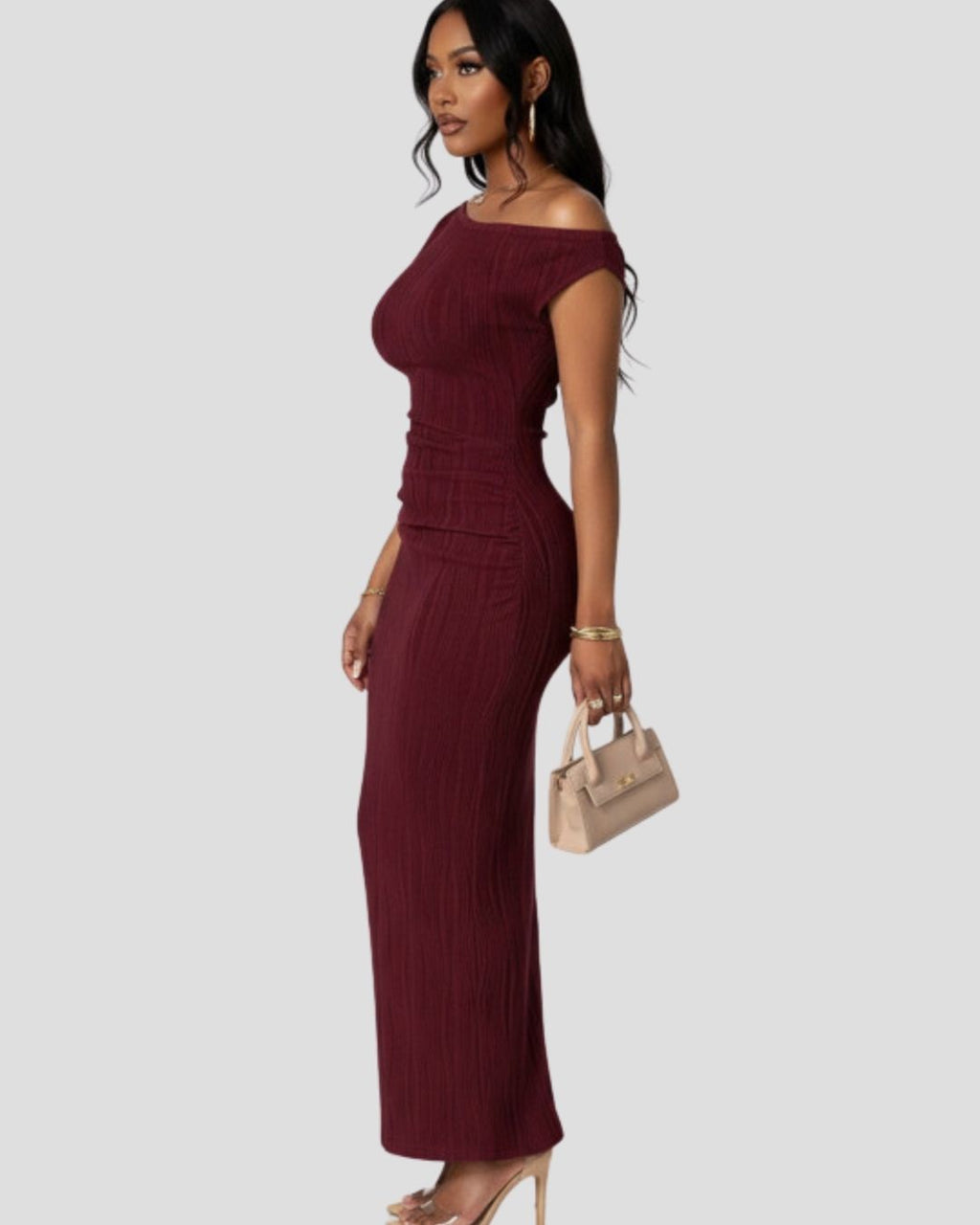 Camillia Long Bodycon Dress Off-Shoulder Dress
